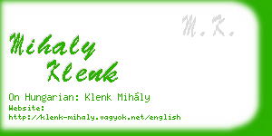mihaly klenk business card